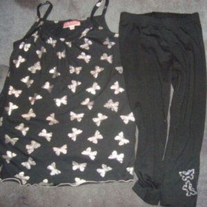 KASH TEN OUTFIT  SILVER BUTTERFLIES RHINESTONES